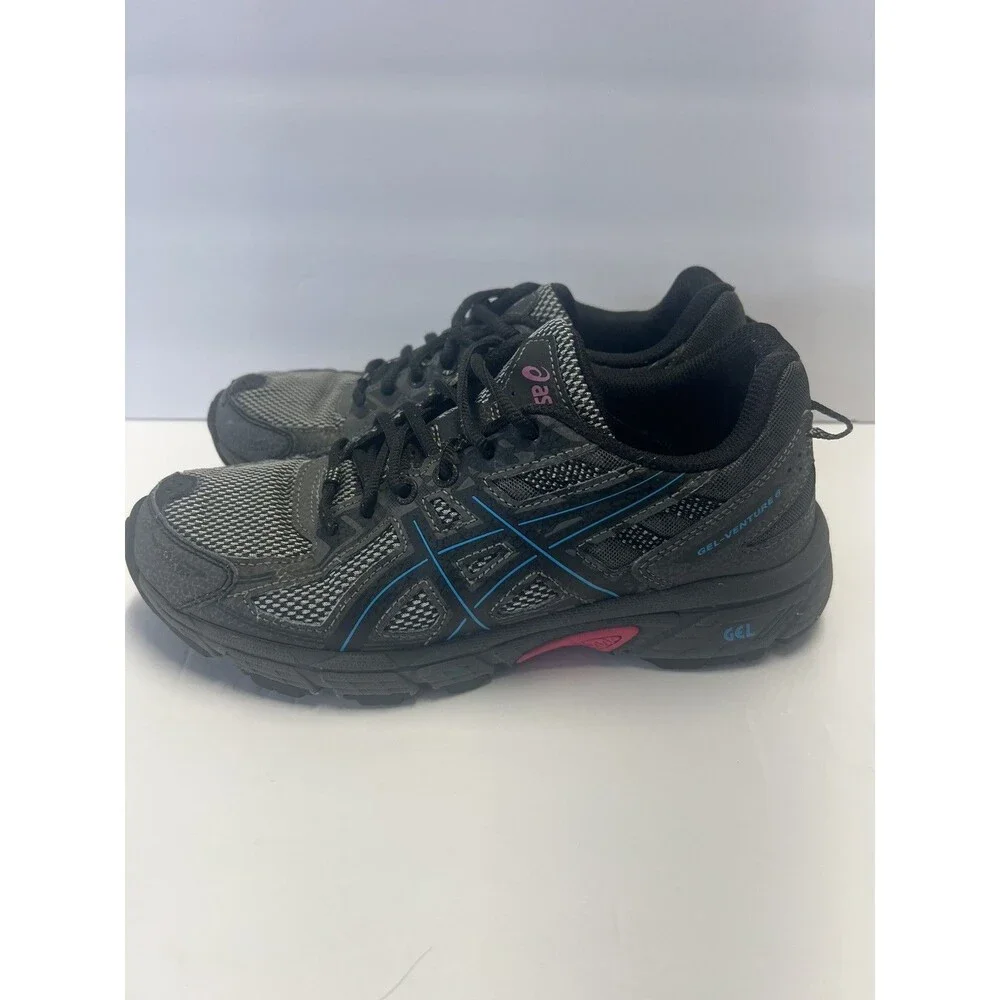Asics Gel Venture 6 Womens 7.5 Gray Blue Running Hiking Trail Shoes T7G6Q